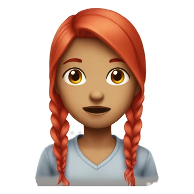 Cherry red hair girl cry sticker