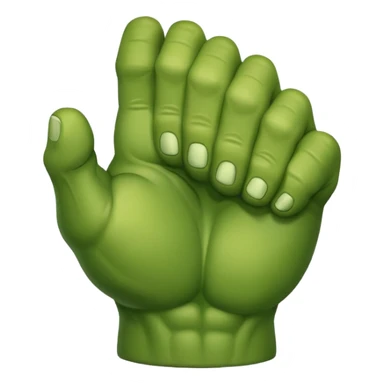 big muscular green cool hulks fist with  4 fingers sticker