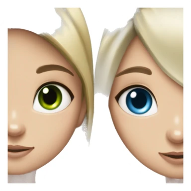 blue eyes grey kitten and green eyes blonde girl are friends sticker