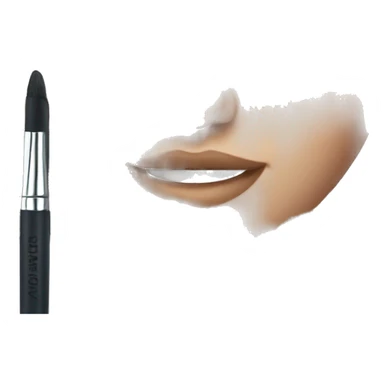 Girl with brown hair and blue eyes doing make up  sticker