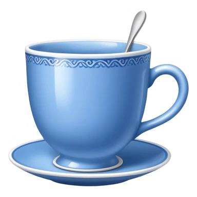 Blue tea cup sticker