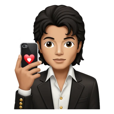 Michael Jackson holding an LG sticker