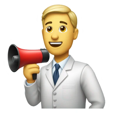 Auctioneer holding megaphone sticker