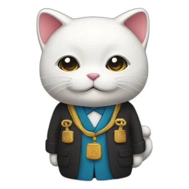 maneki neko professor university sticker