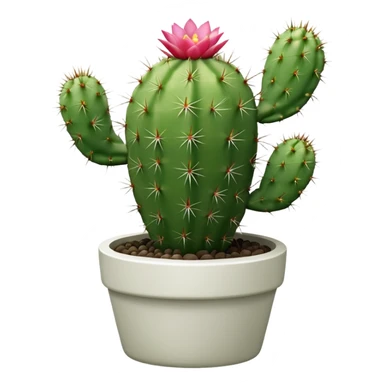Cactus + white pot, Window Plants sticker
