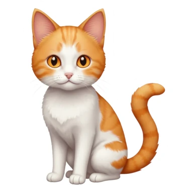 full body tiny short hair ginger and white cat with orange eyes  sticker