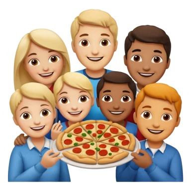 familia comiendo pizza y empanadas argentinas sticker