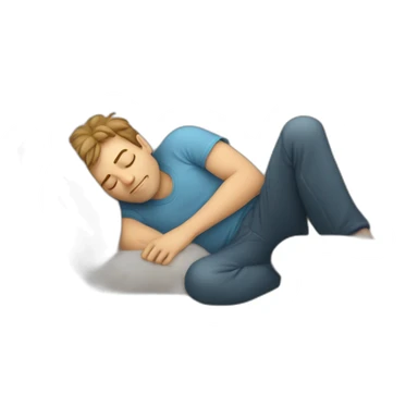 Caucasian guy sleeping on a couch dreaming of love sticker