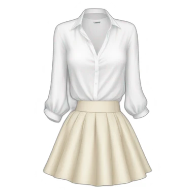 low cut blouse white girl skirt sticker
