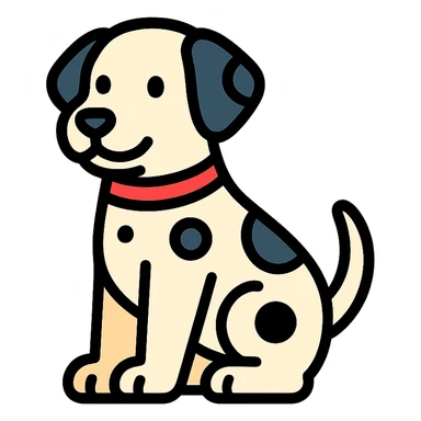 color outline icon of a Dalmatian dog sticker