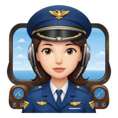 comercial pilot girl brunette sticker
