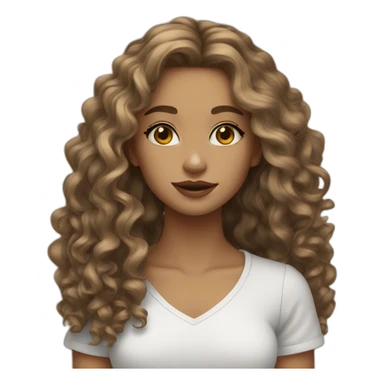 Sallow skin long curly dark blonde hair brown small eyes big lips sticker