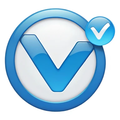 verified checkmark in a blue circle sticker