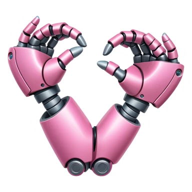 pink robotic biceps hand sticker