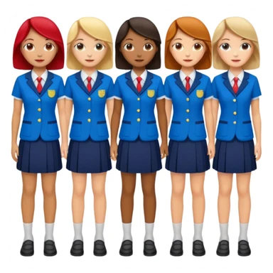 A set of women's school uniforms, no one appears sticker