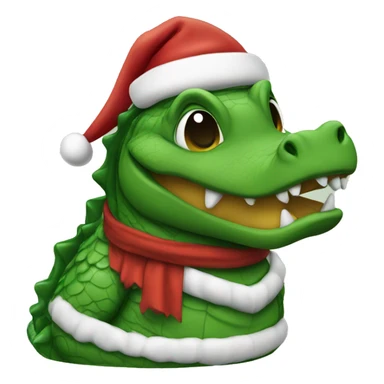 gator wearing a santa suit sticker