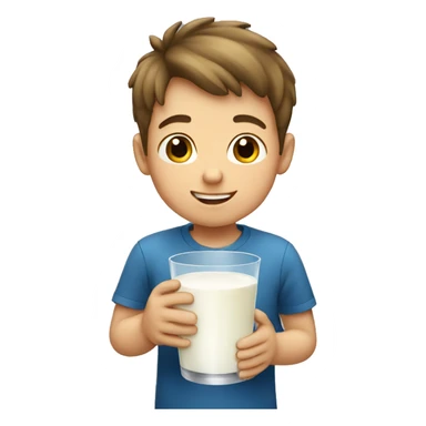 Boy with glass of milk  sticker