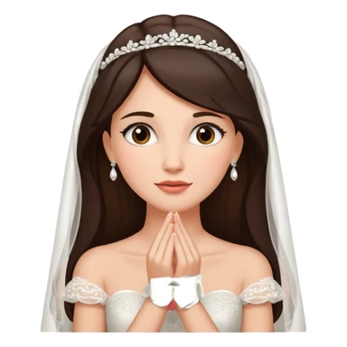 Blonde skin bride with dark brown hair with a chin on her face sticker