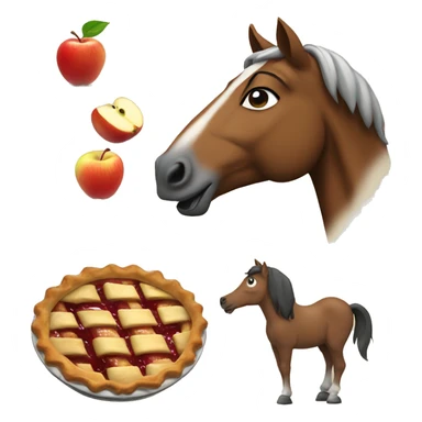 Horse eating apple pie sticker