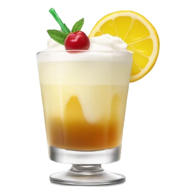 Whiskey Sour cocktail with cream sticker