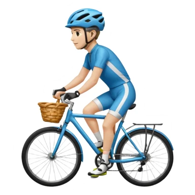 Cyclist with front basket sticker