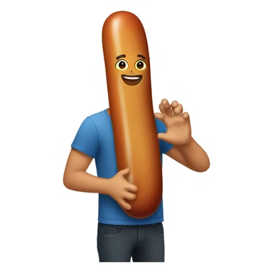 Holding big sausage  sticker