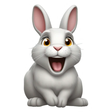 wild rabbit crazy expression  sticker
