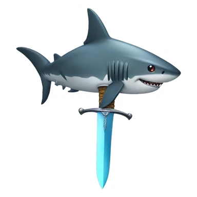 Shark with a sword sticker
