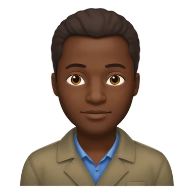 full body african man showing off his lower-body features. topless and bottomless. detailed shading. smug face. handsome features sticker