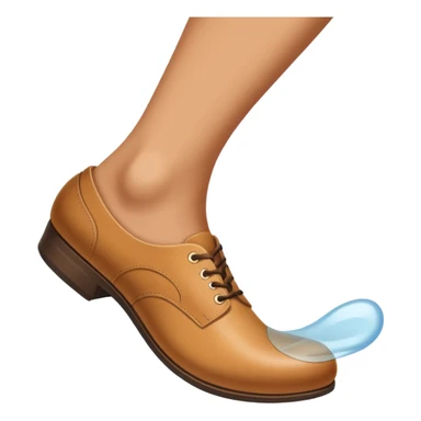 a shoe with a foot inside, stepping and showing a clear shoe print below. and leg







 sticker