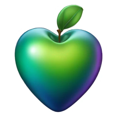 oil-slick Apple emoji heart  sticker