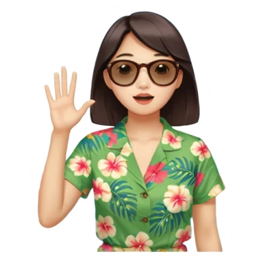 들뜬 표정의 20대 한국 여자, 여름 옷차림, 두 손으로 입을 감싸 “괌 가자~” 외치는 포즈. 민트색 배경, 밝고 유쾌한 광고 포스터 느낌,

옷이 더 하와이안 셔츠였음 좋겠어

멀리 있는 사람을 부르는 것처럼 

배경이 바다였음 좋겠어 약간 야자수랑 돌핀도 있고

멀~리 있는 사람을 부르는 손! sticker