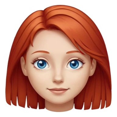 A girl with red hair and intense blue eyes. Delicate dark circles under her eyes give her a slightly tired look, and her smile belies any fatigue. sticker