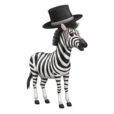 Zebra with an froh hat sticker