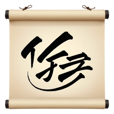 Japanese calligraphy scroll sticker