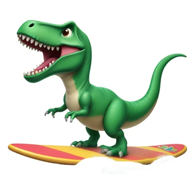 T-rex surfing  sticker