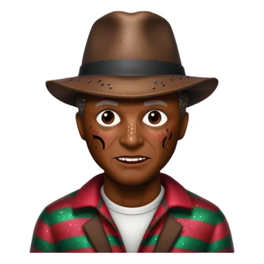 glitter freddy krueger sticker