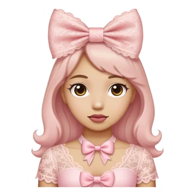 cute coquette light pink lace bow  sticker