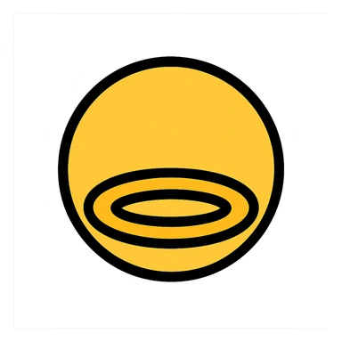 simple saint halo, golden luminous circle, clear and sharp icon style sticker