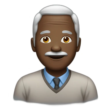 senior black man with heart eyes sticker