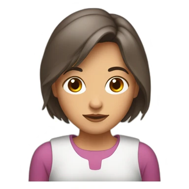 femme brune avec un chignion sur la tête sticker