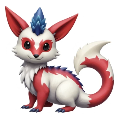 Scaly furry cute colorful exotic realistic painted smooth glossy Zangoose-Salandit-Minccino-Absol-fusion sticker