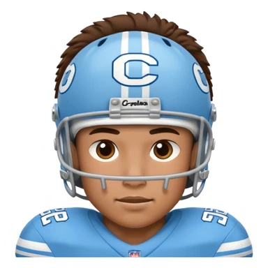 College football player in  Carolina Blue color  sticker