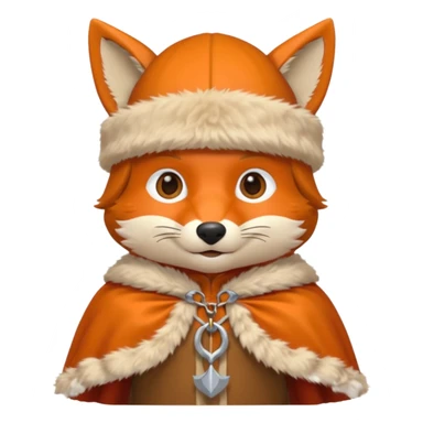 Fox wearing viking hat and fur cape sticker