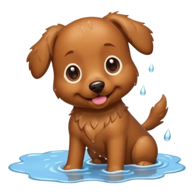 Make a cute brown dog i a pledd sticker