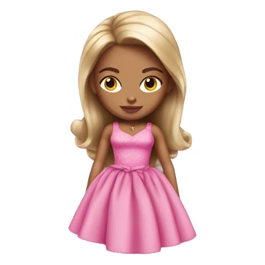 Bratz doll wearing a pink dress sticker