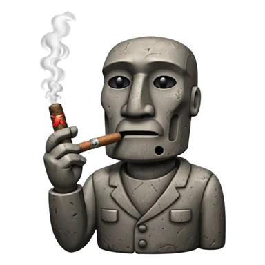 Image of moai smoking a cigar sticker
