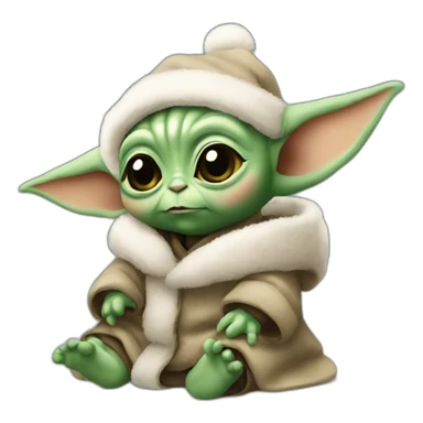 Baby yoda Christmas sticker