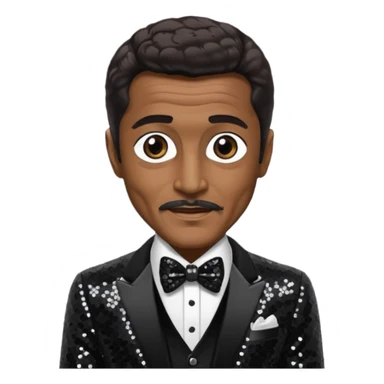 Sammy Davis Jr with dark brown hair, black sequin outfit sticker