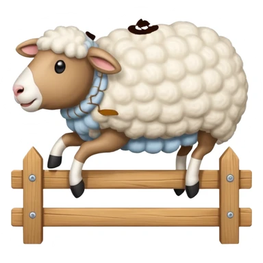 sheep jumping fence sticker